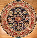 8'8" Round Hand Knotted Kazak Area Rug