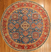 6' Round Hand Knotted Kazak Area Rug