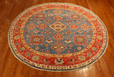 6' Round Hand Knotted Kazak Area Rug