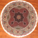 5'Round Hand Knotted Fine Persian Mahi Area Rug