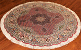 5'Round Hand Knotted Fine Persian Mahi Area Rug