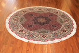 5'Round Hand Knotted Fine Persian Mahi Area Rug