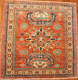 3' Square Hand Knotted Tribal Area Rug