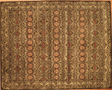 8x10 Hand Knotted Brown Transitional Area Rug