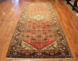 4x10 Hand Knotted Hamadan Palace Runner