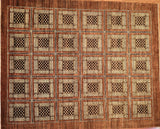 7x8 Hand Knotted Modern Peshawar Area Rug