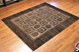 7x8 Hand Knotted Modern Peshawar Area Rug