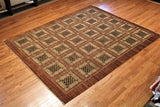 7x8 Hand Knotted Modern Peshawar Area Rug