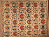 8x10 Hand Knotted Suzani Area Rug