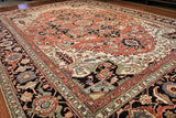 9x12 Hand Knotted Serapi Area Rug