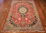 4x7 Hand Knotted Mashad Area Rug