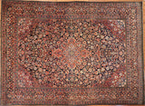 9x12 Hand Knotted Kashan Area Rug