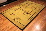 5x8 Hand Knotted Modern Tibetan Area Rug