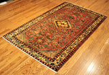 4x7 Hand Knotted Hamadan Area Rug