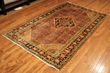 4x7 Hand Knotted Hamadan Area Rug