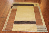 4x6 Hand Knotted Modern Peshawar Area Rug