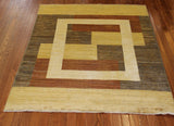 4x6 Hand Knotted Modern-Peshawar Area Rug