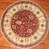 5' Round Hand Knotted Sultan Area Rug