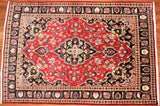 4x6 Hand Knotted Mashad Area Rug