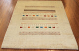 4x6 Hand Knotted Gabbeh Area Rug