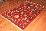 4x6 Hand Knotted Indo-tibetan Area Rug